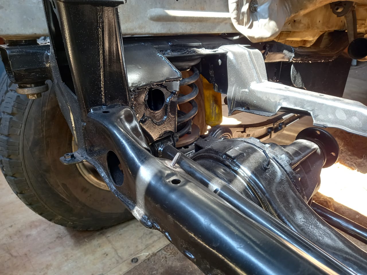 Front axle assembled