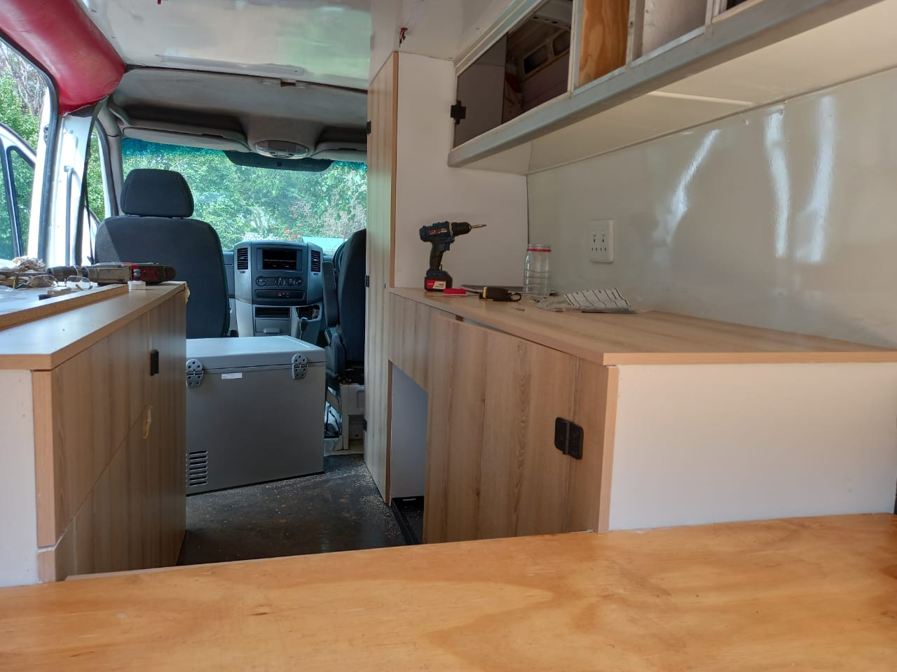 Interior toward cab