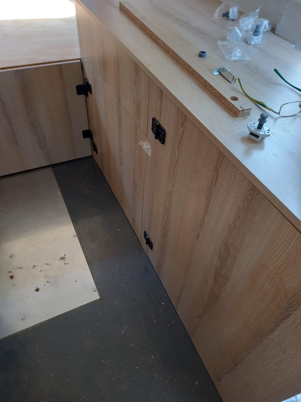 Wardrobe and fridge