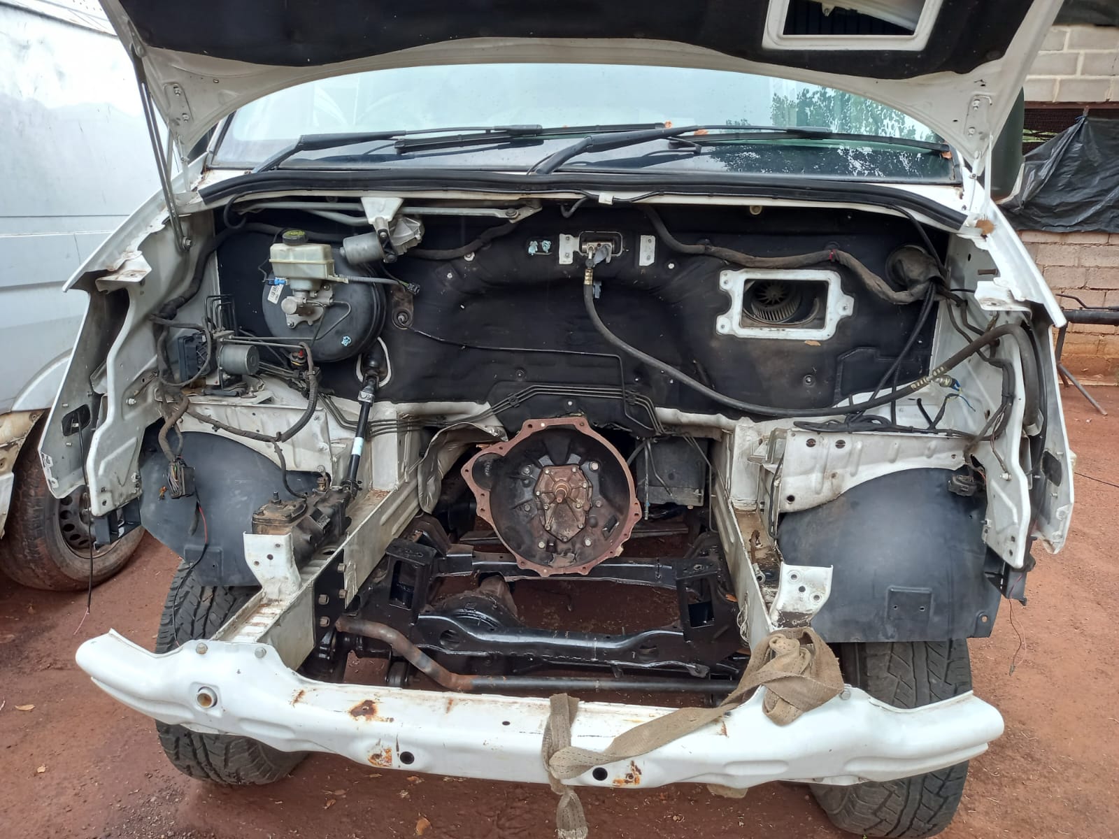 Engine bay stripped